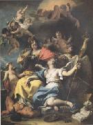 Allegory of France as Minerva or Wisdom Who Treads Ignorance Underfoot and Crowns Martial Virtue (mk05) RICCI, Sebastiano